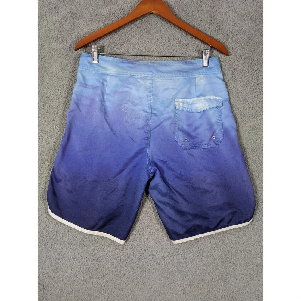 Marvel Deadpool Sharks Swim Board Shorts Mens S Blue Graphic Print Beach Surfer